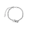 2021SS Bracelet Titanium Steel Chain Silver Letter Dice Original Korean Hip Hop Simple Couple Jewelry Trend