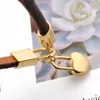 High Quality Flower Leather Bracelets For Gold Buckle Couple Jewelry Charm Bracelet Supply