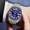 Hip Hop Bling Full Iced Out Mens Watches Luxury Date Quartz Wrist With Micropaved Cubic Zircon Watch For Women Men Jewelry Gift