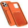 Capas de silicone líquido Suporte para slot de cartão Soft TPU Capa de telefone celular para iPhone 15 14 13 12 11 Pro Max Plus Samsung S21 Ultra Note 20 A32 A42 A52 A72 5G