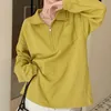 Hoodies das mulheres moletons de roupas de colarinho amarelo primavera e outono coreano solto 2021 homem pequeno chique
