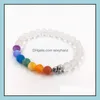 Jewelry Beaded, Bracelets Jewelrybeaded Strands 8Mm White Frosted Matte Elephant Friendship Bracelet Handmade 7Colour Chakra String Energy Y