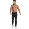 Mannen Skinny Chino Broek Herfst Winter Zwarte Geruite Broek Skinny Broek Mannen Hoge Taille DROPSHIPPING zm388