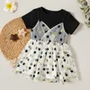 Summer Toddler Girl Lace Stars Splice Dress 210528