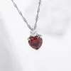 Zircon Diamant Colliers Pendentif Cuivre Argent Chaînes Rouge Amour Coeur Collier Femmes Anniversaire De Mariage De Mode Bijoux Will et Sandy