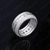 Top Qualité 18K Or Blanc Plaqué Or Glacé Carré CZ Cubic Zirconia Finger Ring nouveaux gars Hip Hop Full Diamond Rappeur Bijoux