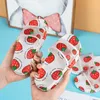 Parent-child Cute Girl Slippers Kids Fruit Strawberry Pineapple Peach Children Baby Home Women Shoes 210712