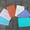 Portable Credit ID PVC-korthållare Case Set Slim Label Cover Bag Damer Mini Candy Color Bank Cards Clip Kortinnehavare för tjejer