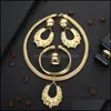 Earrings & Necklace Jewelry Sets Luxury Wedding Gold For Women Hoop Pendant Flower Party Gift Drop Delivery 2021 Ijqdu
