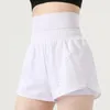 L119 womens yoga shorts pants pocket quick dry gym sport outfit high-quality style summer dresses Elastic waist