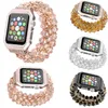 2 in 1 Crystal Beads Watch Straps Diamond Case For Apple Watchband Ultra 49mm 38mm 40mm 41mm 45mm 42mm 44mm Classy Retro Beaded Stretch Elastic Band iwatch 8 7 6 SE 5 4 3