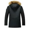 Men's Thicken Winter Jackets Faux Fur Collar Long Parkas Men Outwear Hooded Windbreaker Coats Male Outdoor Snow Jacket Clothing 211216