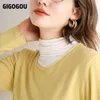 Gigogou Curly O Neck Kvinnor Tröja Grundläggande Solid Pullovers Topp Höst Vår Koreanska Mode Stickade Jumpers Chic Sueters de Mujer 211217