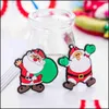 Klucze pierścienie Biżuteria Wersja kreskówki Cute Santa Claus Brelok Mężczyźni i Kobiety Boże Narodzenie Prezent Wisiorek Para Ring Ornament Drop Dostawa