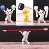 Objets décoratifs Figurines porte-stylo chat dansant support d'écouteur Ins afficheur de bureau poupée mignonne décoration faite à la main enfants adultes 218f