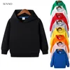 9 färger höst tidigt vinterrock toddler baby barn pojkar tjejer kläder hooded solid vanlig hoodie tröja toppar 211029