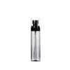 New Refillable Plastic Clear Black Bottle Flat Shoulder PET With Cover Spray Press Pump Empty Portable Cosmetic Packaging Container 60ml 80ml 100ml 120ml