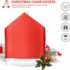 Krzesło Obejmuje Boże Narodzenie Back Cover Santa Claus Hat Slipcovers Decoration 6 szt., 2021 Ulepszony projekt