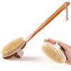 Doğal Uzun Ahşap Kolu Yumuşak Kıl Vücut Fırçası Masaj Banyo Duş Sırt SPA Scrubber Banyo Masaj Fırça Araçları