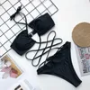 Damskie stroje kąpielowe seksowne bikini żeńskie mikro bandaż kobiety wysoko wycięte bikini set String Suit do lamparta drukującego kostium kąpielowy