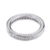 Eternity 3 Row Lab Diamond Cz Ring 925 Anillos de boda de compromiso de plata esterlina para mujeres Nupcial Fine Party Jewelry Gift Cluster