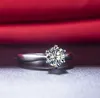 Ren vitguld Populär 1carat Diamond Women Band Match All Style Engagement Ring Everlasting Quality
