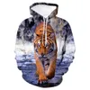 Uomo Donna Novità Felpe con cappuccio Animal Tiger 3D Stampa Pullover con cappuccio Tute casual Felpe Moda Adolescenti Streetwear Felpa con cappuccio Y0804