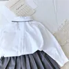 グーポソンファッション韓国の長袖ブラウスカーディガスキートネクタイ滝リトルガールズ服スクール制服子供服x0902