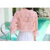 Summer Lace Shirt Women Blouse Hollow Out Lace Crochet Short Tops Cardigan Shawl Waistcoat Vest blusas femininas T91591 210326