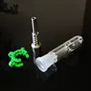 Nector Collector Kit Rökning Glas Hand Vattenrör Olja DAB Riggar 10mm 14mm 19mm Joint med Titanium Tips Plast Keck Clip Mini NC Kit NC09