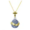 Pendant Necklaces 2021 The Launch Fashion Set In Blue Crystal Easter Gift Necklace With Silver Chain