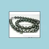 Beaded Necklaces & Pendants Jewelry 10-11Mm Natural Pearl Necklace Tahitian Round Black 18 Inch Drop Delivery 2021 Evrk8