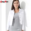 Basic Jeans Jacket Women White Spring Woman Denim Womens Coats And s Jean Slim Short Coat Feminina 210428