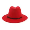 Trend vermelho preto de retalhos de retalhos de lã Felta jazz fedoras chapéu de melhor capitão de inverno panamá chapéus para igreja britânica taps chaps vintage1734079