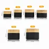 5G 10G 15G 20G 30G 50G Black Frosted Glass Jar Cosmetic Bottle Compital Thruclable Thrucling Ponting Withing with Wood Wood Lids and Inner Liner