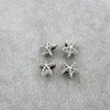 Gruby Star Liczba Big Hole Koraliki 9.6x10.3x8.3mm Antique Silver Fit Europejskiej Charm Bransoletki Biżuteria DIY L1422 178 sztuk / partia