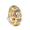 Klaster pierścienie Panie pierścień złoty pusty wzór Moda biały cyrkon Biżuteria Palec dla mężczyzn i kobiet prezent urodzinowy