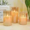 Flameless Led Wax Candle With Amber Color Glass For Home Decor., Wedding/Christmas/Holiday Light Decorative,Lovely Table Led 210702
