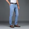 Skinny Jeans Men Fashion Male Business Stretch Denim Trouser Casual Light Blue Vintage Dress Pant Spring Men's Summer Jeans 211008