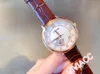Top luxe vrouwen geometrische bloem horloges echt lederen quartz klok vrouwelijke zirkoon diamant sport kalender polshorloge 28mm