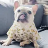 Chemise hawaïenne Bouledogue Français Bouledogue Chien Pet Vêtements Coton Mode costume Dog Cat Puppy Petite Moyenne Vacances Seaside