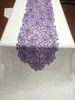 Nappe de table de couleur violette, 13x72 pouces, pour Halloween, tricot en chaîne, dentelle, drapeau, toile d'araignée noire, décoration de Festival fantôme