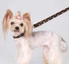 Colarinhos florais moda moda clássica cão estilo pU colhes para pet teddy bulldog schnauzer cão vestuário