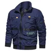 Mannen jassen rits bommenwerper groene jas mannelijke windjack outdoor militaire mode kleding herfst tops 211014