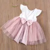 1-6Y Weihnachten Prinzessin Tutu Kleid Kleinkind Kind Mädchen Party Hochzeit Geburtstag Kleider für Mädchen Perlen Schleife Kostüme
