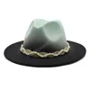 Мода Fedoras Hat Gradient Color European и American Pearl Read Top Hat Warden Мужчины Женщины Trend Fire Caps Jazz Hat