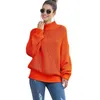 Automne Col Haut Pull Tricoté Tops Femmes Manches Longues Chaud Plus Taille Lâche Casual Streetwear Pulls Feminino 210608