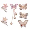 신발 부품 액세서리 1pcs 금속 매력 브랜드 신발 디자이너 액세서리 Croc Bling Butterfly Jibz 선물 Clog 이탈 Charm Q0618