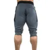 Men's Cotton Casual shorts 3/4 Jogger Capri Pants Breathable Below Knee Short Pants with Three Pockets P0806