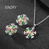 Earrings & Necklace SINZRY Classic Trendy CZ Jewelry Set Elegant Bling Snowflake Cubic Zircon Earring For Women Gift